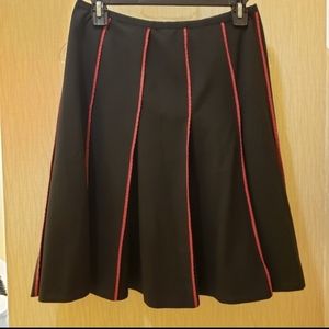 Black Skirt with pleats and red strips